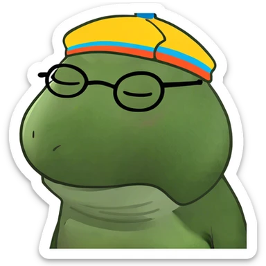 A cartoonish, expressive face with eyes squeezed shut in a tense, slanted shape (one angled up, the other down) and a tight, straight mouth, conveying frustration, discomfort, or embarrassment. sticker