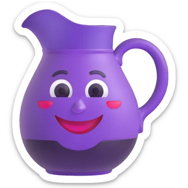 grape koolaid pitcher with smiling face sticker