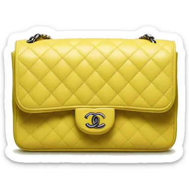 Chanel classic flap bag yellow  sticker