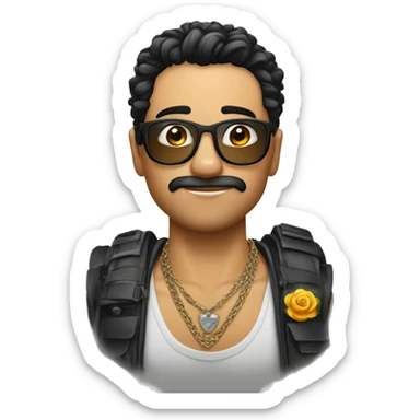 Chico muy guapo con bello corporal y algunos tatuajes sticker