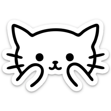 cat covering its ears sticker