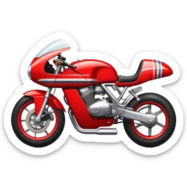 red motorbike with racing stripes sticker