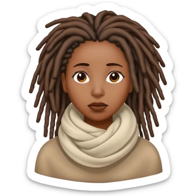 Black woman with locs feeling cold sticker