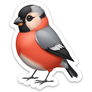 Round and cute bullfinch sticker
