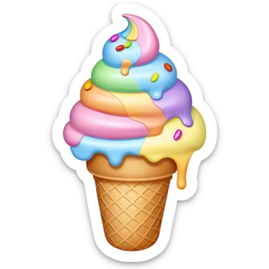 Melted pastel ice cream sticker