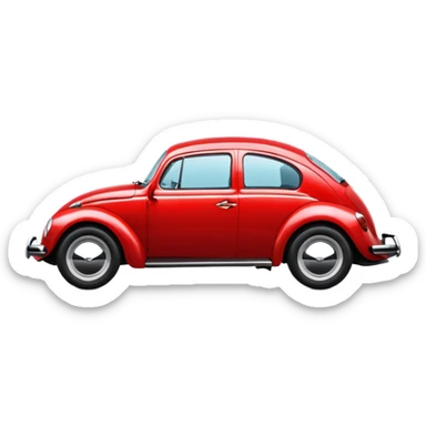Red Volkswagen Beetle  sticker