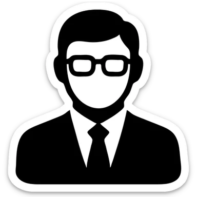 Indian finance bro with glasses, suit and tie, solid filled icon sticker