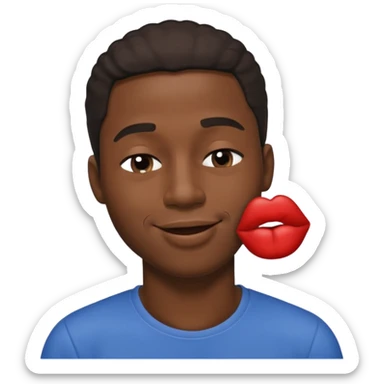 Black man squinting kiss face eyes closed  sticker