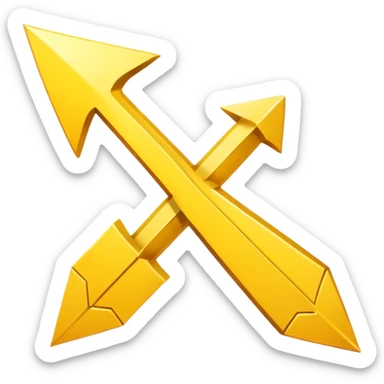 An upward-pointing arrow with "+1" or "LVL UP" text next to it, video game style. sticker