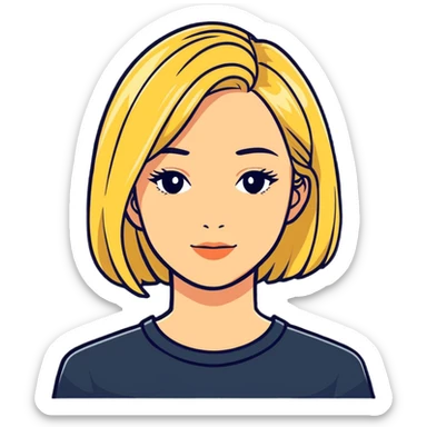 female with blonde hair and highlights sticker
