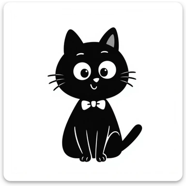 cat icon hand drawn doodle style sticker