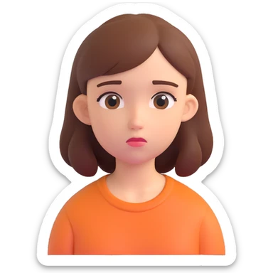 a sad teenage girl student  sticker