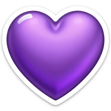 heart with a metallic purple finish sticker