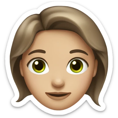girl with medium length hair brown hair and green eyes sticker