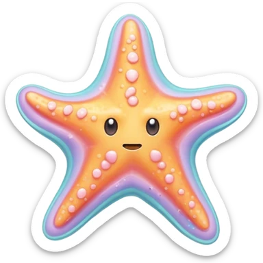 pastel melted starfish sticker