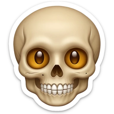 a dead skull winking, emoji style sticker