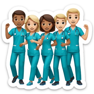 doctors doing cardio dance sticker