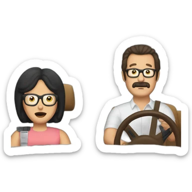 Bob Belcher Driving Dukes Of Hazard Car sticker