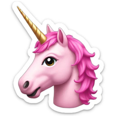 pink unicorn head sticker