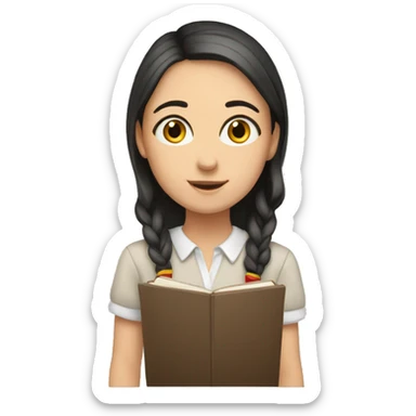 Girl study romanian sticker