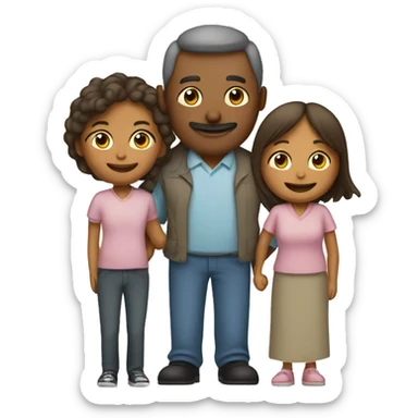 A loving mother and father standing side by side with the father's arm around the mother sticker