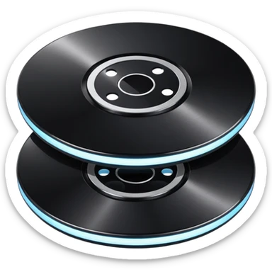 two black computer disk sticker