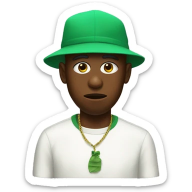 tyler the creator with green skimask and no hat sticker