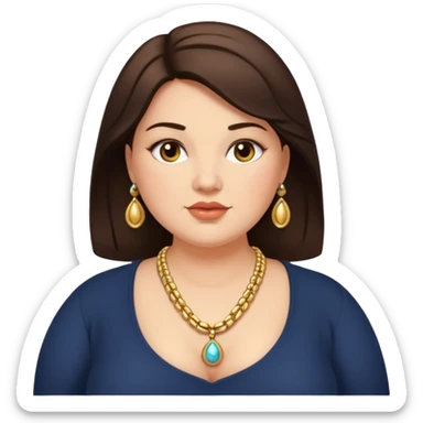fat handsome rich brunette woman sticker