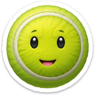 tennis ball bright fuzzy sphere sticker
