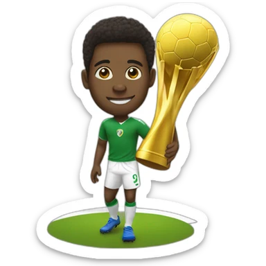 Pele con una corona y un balón de fútbol  sticker