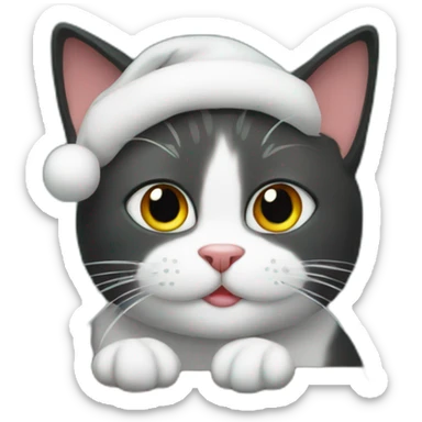 Christmas cat on table sticker