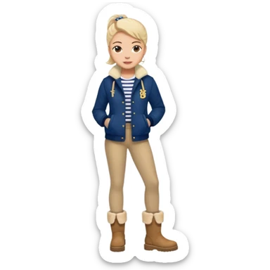 Preppy baddie with Uggs and a preppy outfit sticker