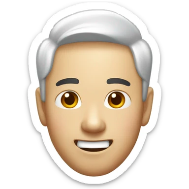 Smiling Chinese man have a surprised sticker