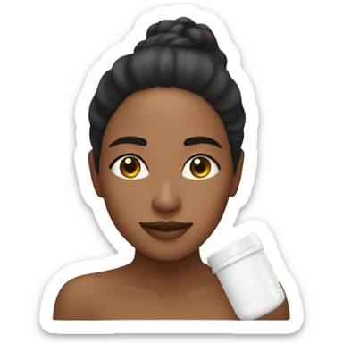 mujer haciendo su skincare  sticker