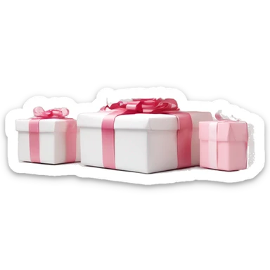 Light pink Christmas gifts under a white Christmas tree  sticker