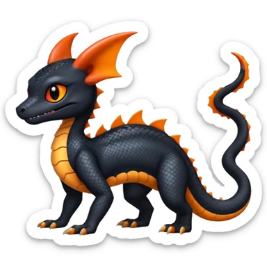 Shiny Cute Spooky Salandit-Umbreon-Charmeleon-Fakémon-hybrid-creature (full body)  sticker