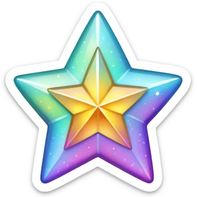 tiny star with a rainbow shimmer, glamorous and stylish, no background sticker