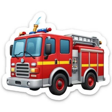Fire truck throwing water sticker