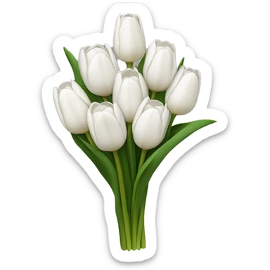 white tulip bouquet  sticker