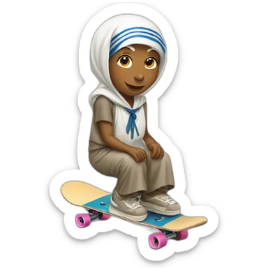Mother Theresa skateboarder sticker