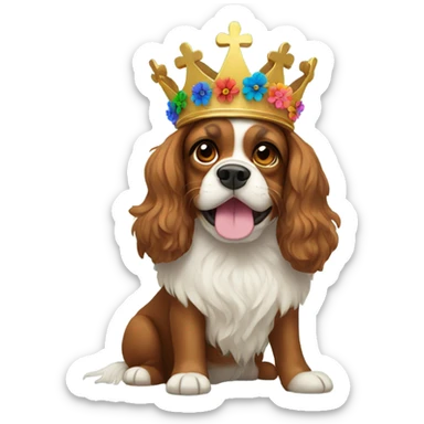 king Charles and flower on the had sticker