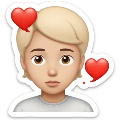 Thoughtful, with heart filled thought bubbles sticker