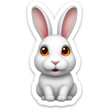 White rabbit with reddish eyes sticker