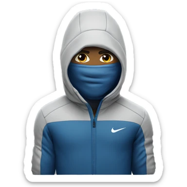 A guy wearing a Nike pro hyper warm hood sticker