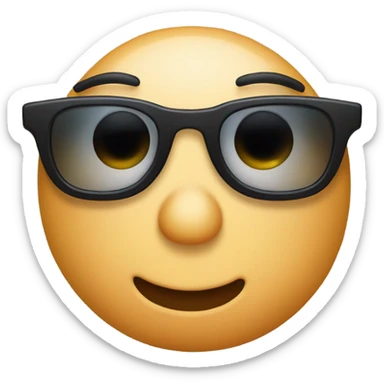 Blushed faced emoji peeking with sunglasses  sticker