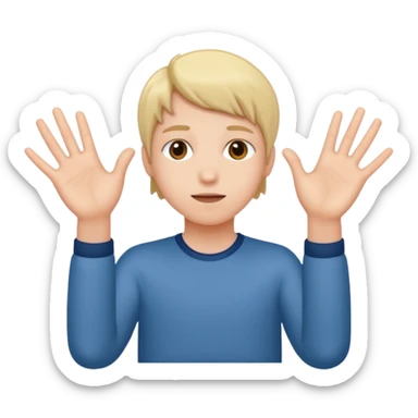 Younger sticking out both hands are sideways sticker