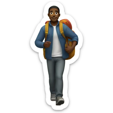 a black man delivering food in a forest sticker