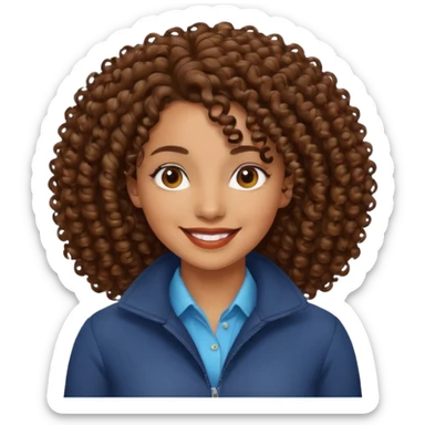 mixed race woman curl hair sticker