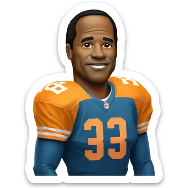 Oj Simpson in a Tennessee jersey sticker