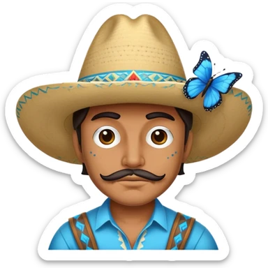 bandido con mariposa azul  sticker